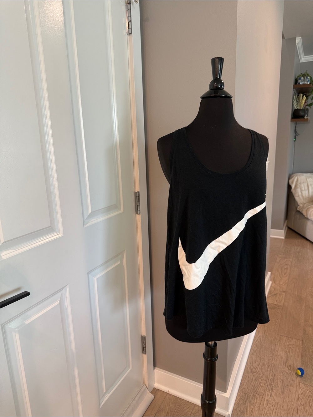 Nike Black Tank Top with White Swoosh